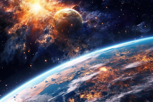 AI generated illustrations of science fiction in space