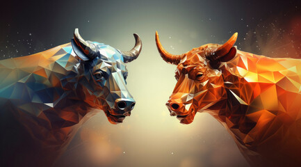 Big bull symbol of share market progress and growth