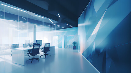 未来のオフィスをイメージした画像（青） Generative AI