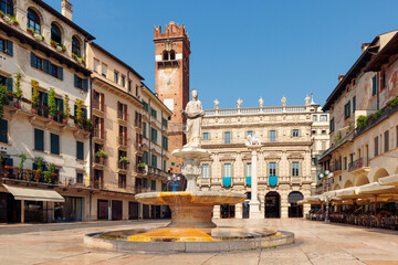 Fototapeta na wymiar Herbs square in Verna city- Italy