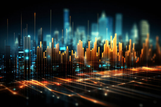 Stock market or forex trading graph. financial investment concept.
