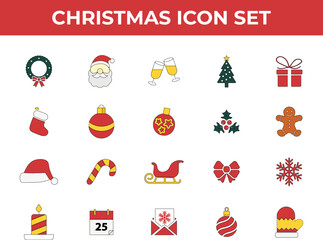 Christmas icon. flat vector elements collection.