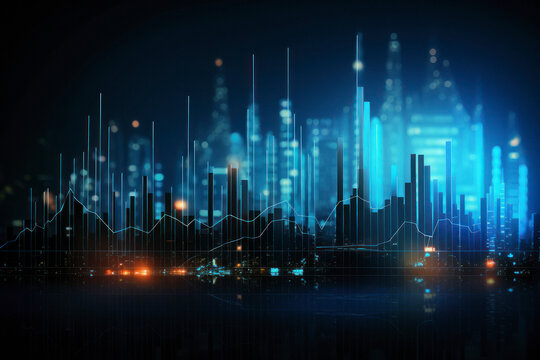 Stock market or forex trading graph. financial investment concept.