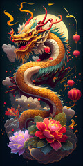 Fototapeta premium Dragond Generative Ai