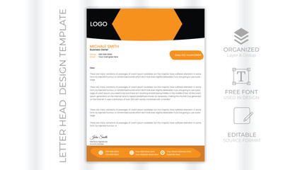 vector professional modern letterhead design template