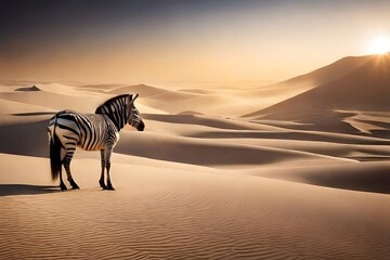 Fototapeta na wymiar zebra in the desert