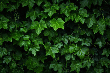 Bush grape or three-leaved wild vine cayratia Cayratia trifolia liana ivy plant bush, nature frame jungle border isolated, soft light photography