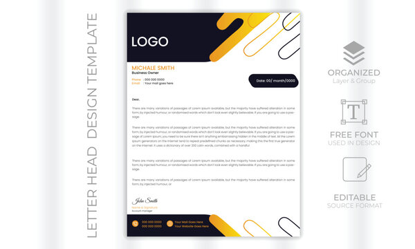 vector professional modern letterhead design template