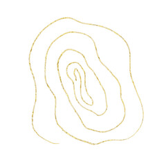 Gold glitter hand drawn scribble line