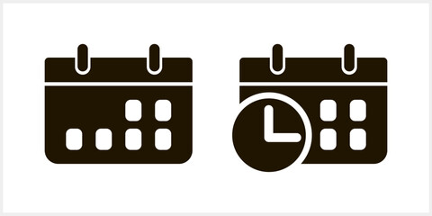 Calendar icon isolated. Stencil clipart Vector stock illustration EPS 10