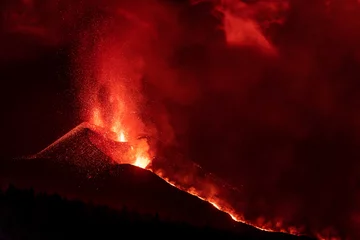 Crédence en verre imprimé les îles Canaries eruption of the volcano on the island of La Palma