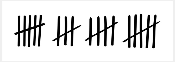 Doodle tally mark count icon Sketch vector stock illustration EPS 10