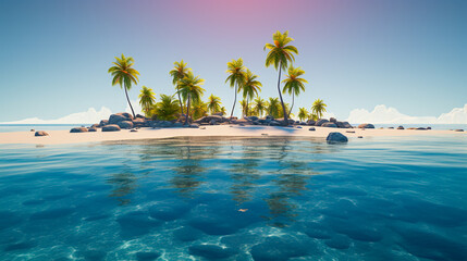 Tropical Bliss: Finding Paradise on a Lonely Little Island in the Sea, Generative AI