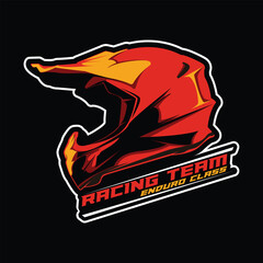 Red Racing Motorcycle Helmet for sticker and tattoos