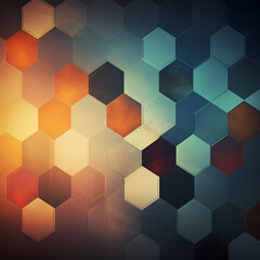 Geometric background image in lightly coloured hexagon shapes with seamless edges
