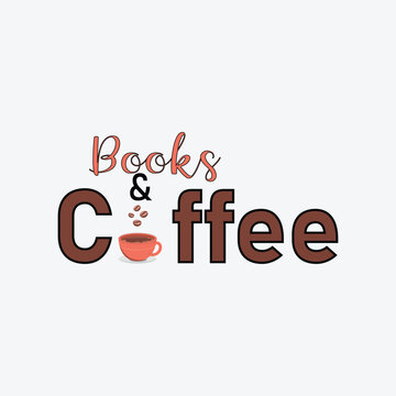 books and coffee t shirt design