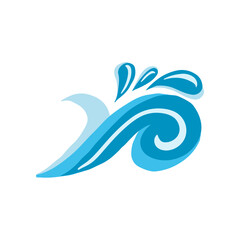 Aqua Blue Waves and Splashes in Detailed Vector Art.