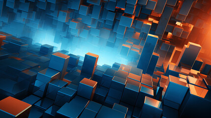 Abstract 3D Business Background. Generative AI