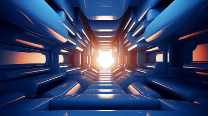 Abstract 3D Business Background. Generative AI