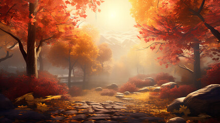 Autumn Natural Background. Generative AI