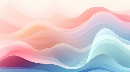Waves Pastel Colors Waves Background. Generative AI
