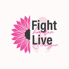 Pink ribbon line art brush style. Breast Cancer Awareness Month Campaign. Icon design for poster, banner, t-shirt.