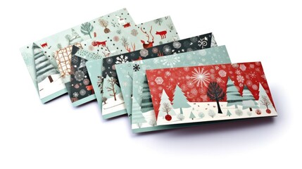 Christmas-themed gift card on White background, HD