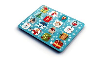 Fototapeta na wymiar Christmas-themed gift card pins on White background, HD