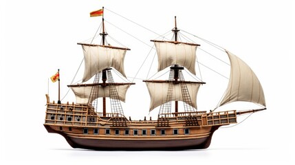 Columbus Ship Replicas on White background, HD