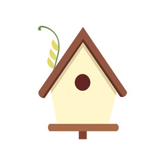 Simple vector garden bird house design illustration