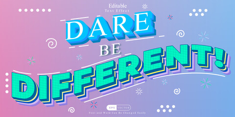 Dare Be Different - A Fresh and Modern Text Effect with Purple and Blue Gradient