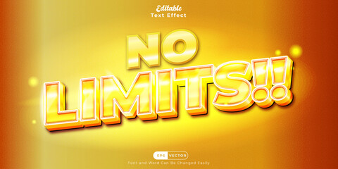 No Limits, A Bold and Strong Text Effect with Gold and Metal Texture and nice gold gradient