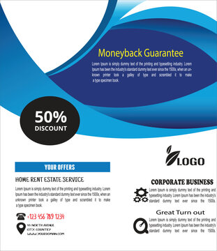 Home rent estate service moneyback guarantee corporate business flyer