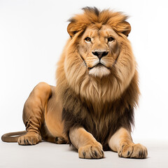 Lion (8 years) - Lion in front of a white background. Made with generative ai