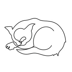 Vector continuous one line cat illustration
