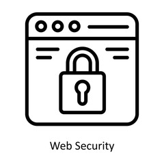 Web Security vector  outline Icon Design illustration. Artificial intelligence Symbol on White background EPS 10 File
