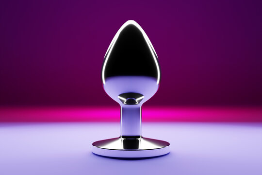 Adult toys,  purple  butt anal plug . 3D illustration