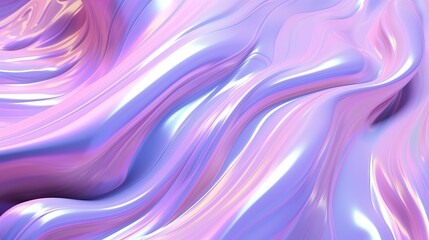 Obraz premium Thick, melted holographic paint surface background with flowing lines.