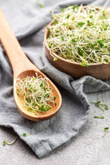 Microgreens grown in a jar.