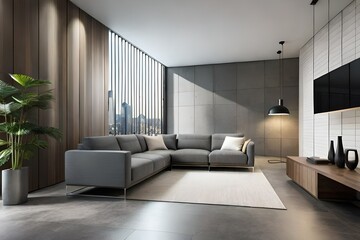 modern living room with sofa