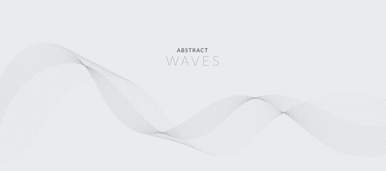Abstract wave element for design. Digital frequency track equalizer. Stylized line art background. Vector illustration. Wave with lines created using blend tool. Curved wavy line, smooth stripe.
