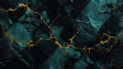 Deep green marble stone backdrop with gold veins throughout.