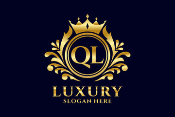 Initial QL Letter Royal Luxury Logo template in vector art for luxurious branding projects and other vector illustration.