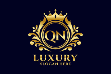 Initial QN Letter Royal Luxury Logo template in vector art for luxurious branding projects and other vector illustration.