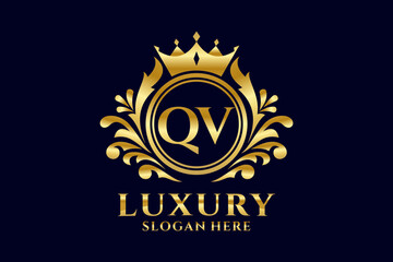 Initial QV Letter Royal Luxury Logo template in vector art for luxurious branding projects and other vector illustration.