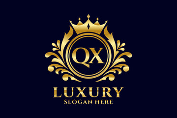 Initial QX Letter Royal Luxury Logo template in vector art for luxurious branding projects and other vector illustration.