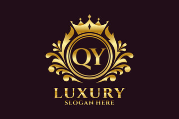 Initial QY Letter Royal Luxury Logo template in vector art for luxurious branding projects and other vector illustration.