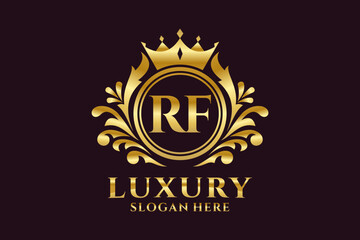 Initial RF Letter Royal Luxury Logo template in vector art for luxurious branding projects and other vector illustration.