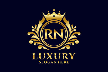 Initial RN Letter Royal Luxury Logo template in vector art for luxurious branding projects and other vector illustration.