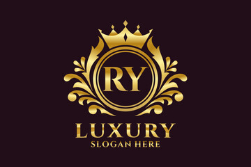 Initial RY Letter Royal Luxury Logo template in vector art for luxurious branding projects and other vector illustration.